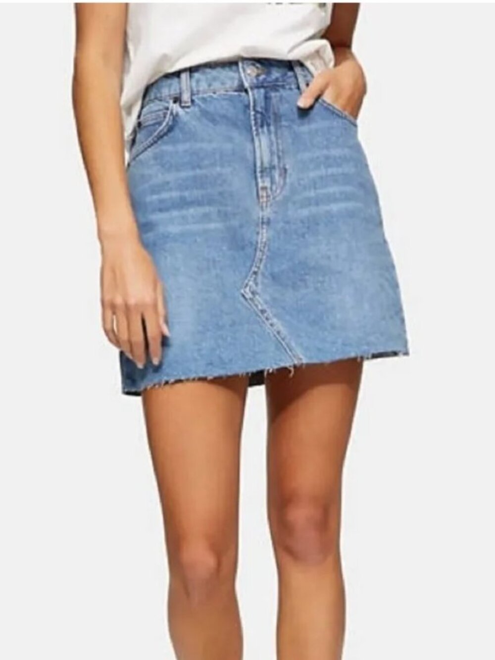 Topshop Denim Skirt High Waist 16" in length size US 6 EUC